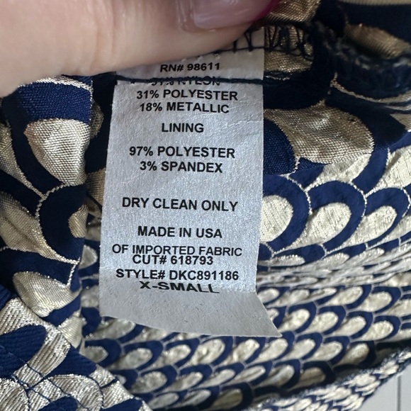 Eight Sixty Blue/Gold Dress- XS - Picture 6 of 6